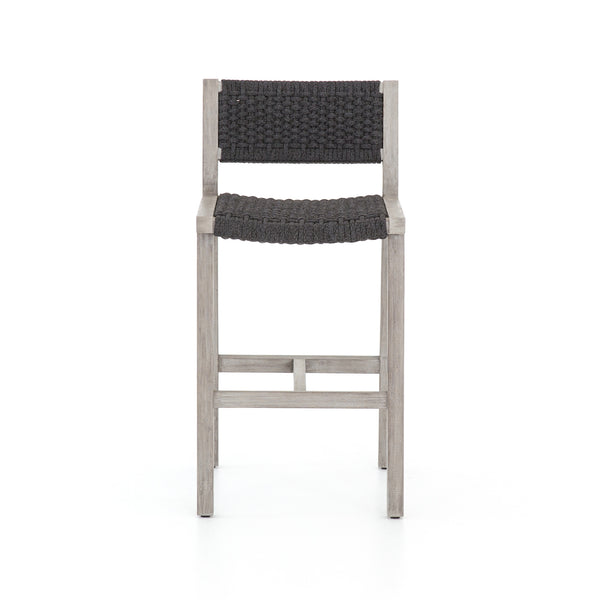 Leonardo Outdoor Teak Barstool - Weathered Grey