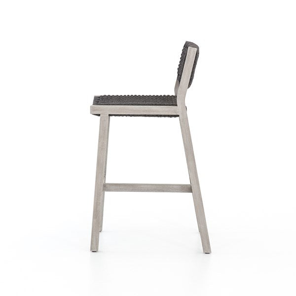 Leonardo Outdoor Teak Barstool - Weathered Grey