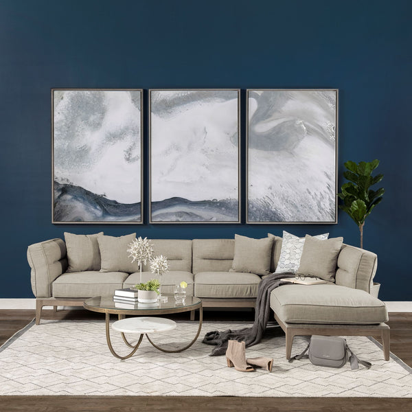 Landin Modern Mid-Century Beige Fabric Sectional Sofa - Rustic Edge