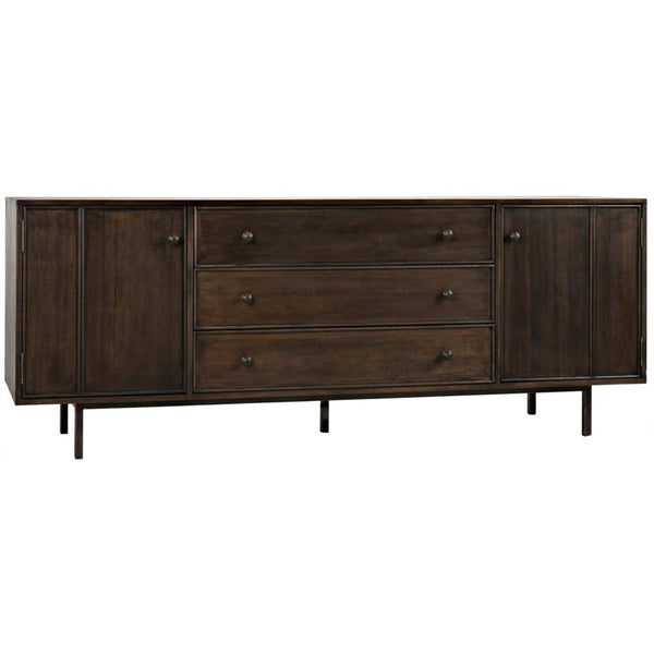Michigan 84" Mid Century Sideboard Walnut - Dark Ebony