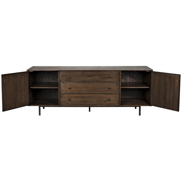 Michigan 84" Mid Century Sideboard Walnut - Dark Ebony
