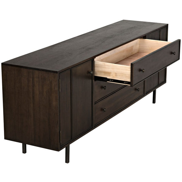 Michigan 84" Mid Century Sideboard Walnut - Dark Ebony