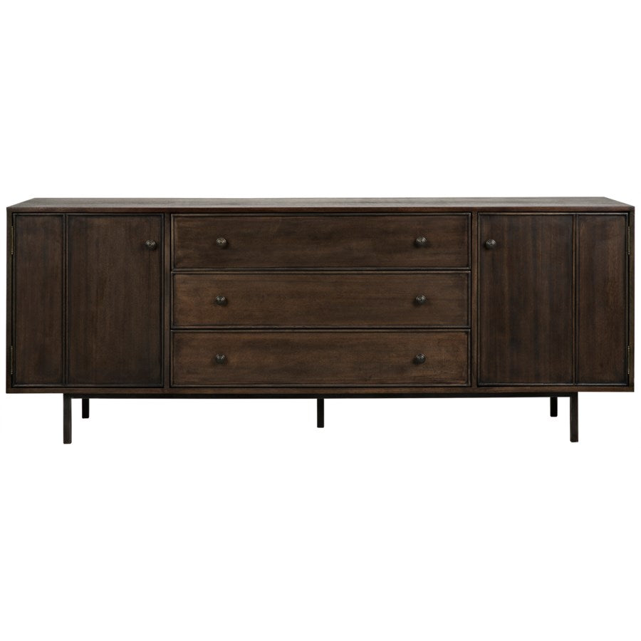 Michigan 84" Mid Century Sideboard Walnut - Dark Ebony
