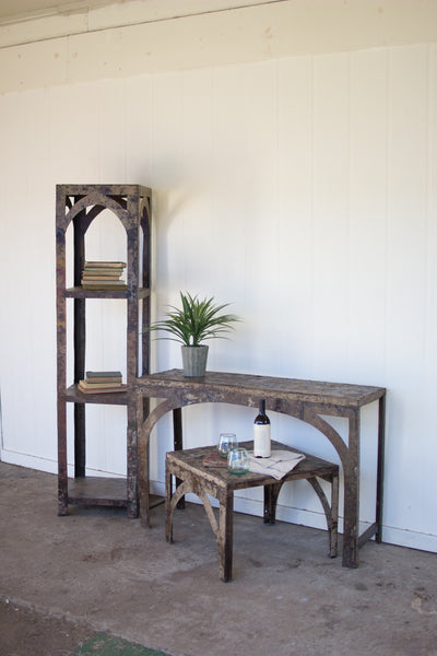 Kalalou Rustic Recycled Iron Tall 4 Tiered Shelf/Bookcase NGN1184