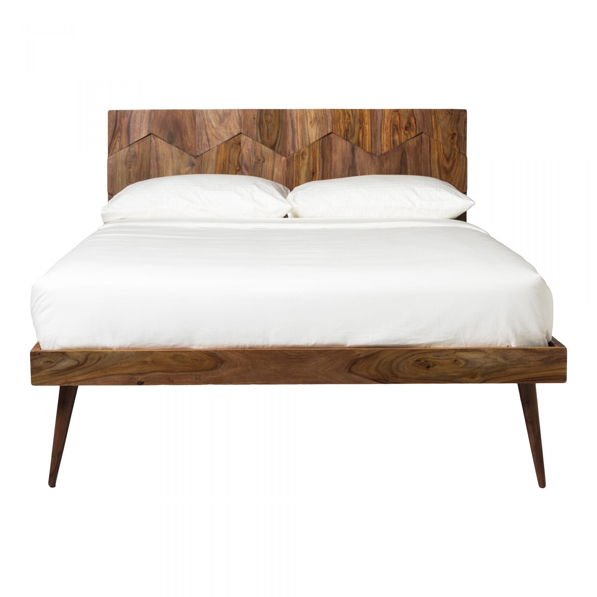 Orianne mid century Sheesham wood Bed - Rustic Edge