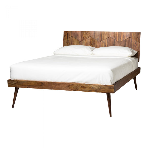 Orianne mid century Sheesham wood Bed - Rustic Edge