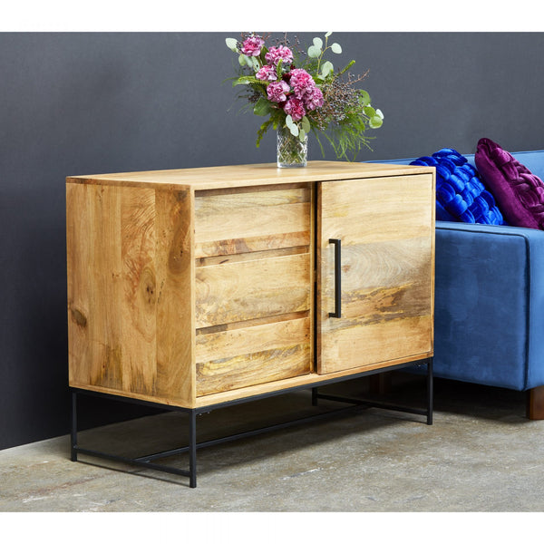 Padrig 40" Industrial Scandinavian Modern Solid Mango Sideboard - Rustic Edge