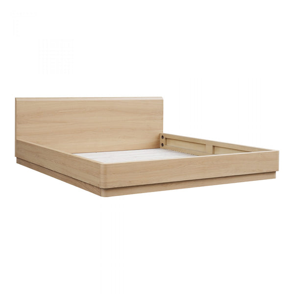 Pascal Oak Panel Platform Bed - rustic Edge