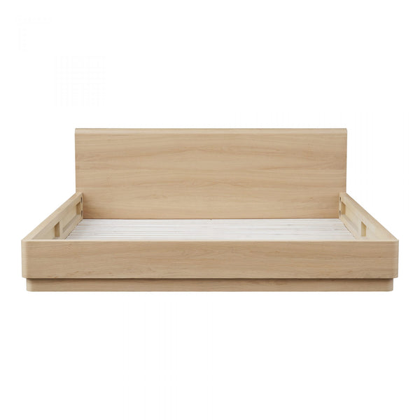 Pascal Light Organic Oak Panel Platform Bed - King or Queen