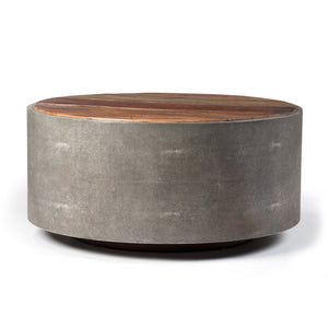 Reno Shagreen Round Cylinder Coffee Table