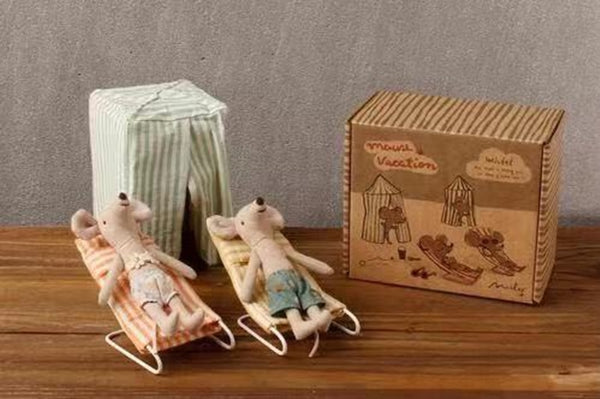 Handmade Linen Mouse Linen Rag Doll Whole Mice Family