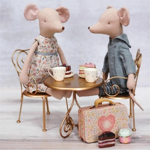 Handmade Linen Mouse Linen Rag Doll Whole Mice Family