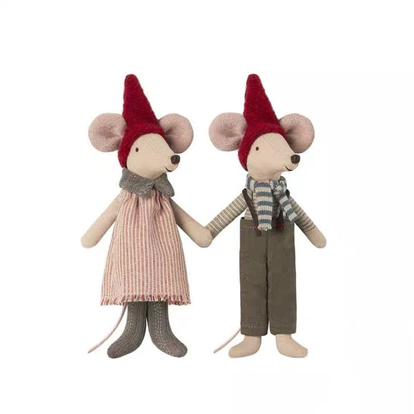 Handmade Linen Mouse Linen Rag Doll Whole Mice Family