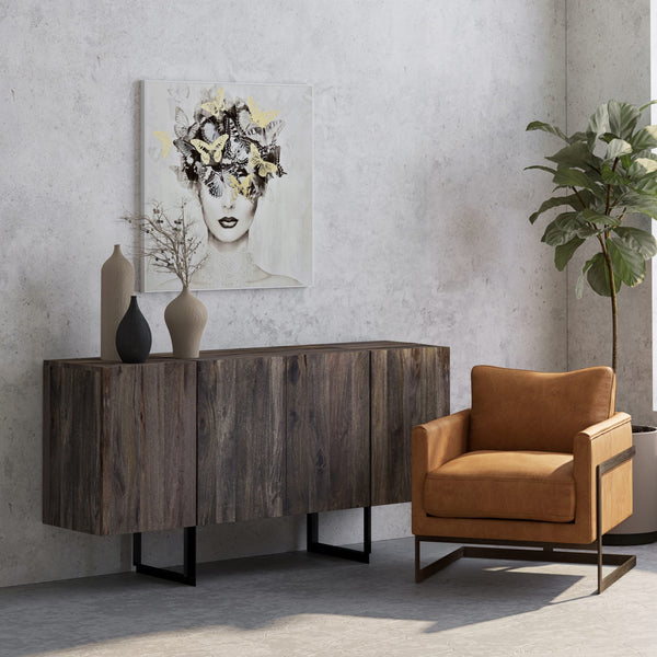 Tibo Small Contemporary Industrial Sideboard - Rustic Edge