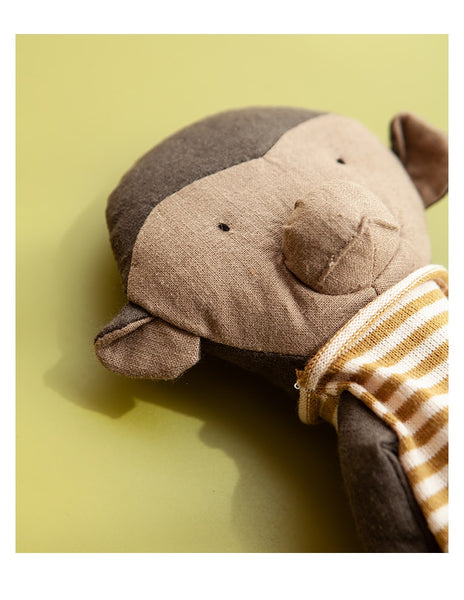 Handmade Linen Plush Toy Jungle Animals Monkey Lion Elephant