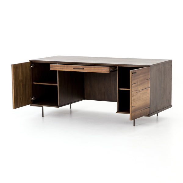 Axel Desk Yukas Wood Modern Executive Office Desk - Rustic Edge