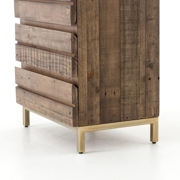 Timbu Reclaimed Nightstand with Brass Base