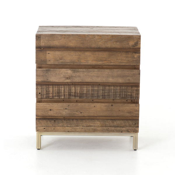 Timbu Reclaimed Nightstand with Brass Base