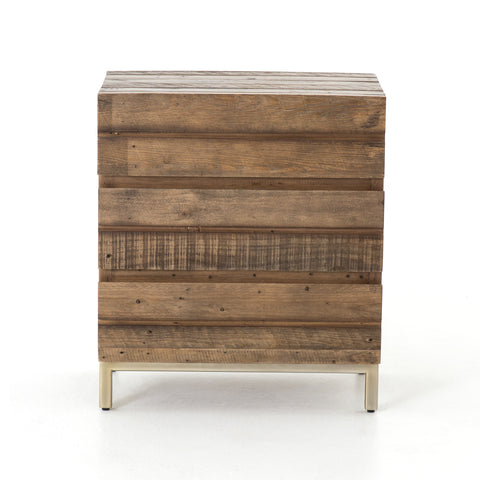 Timbu Reclaimed Nightstand with Brass Base