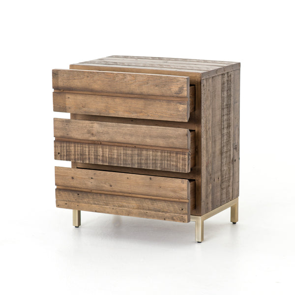 Timbu Reclaimed Nightstand with Brass Base