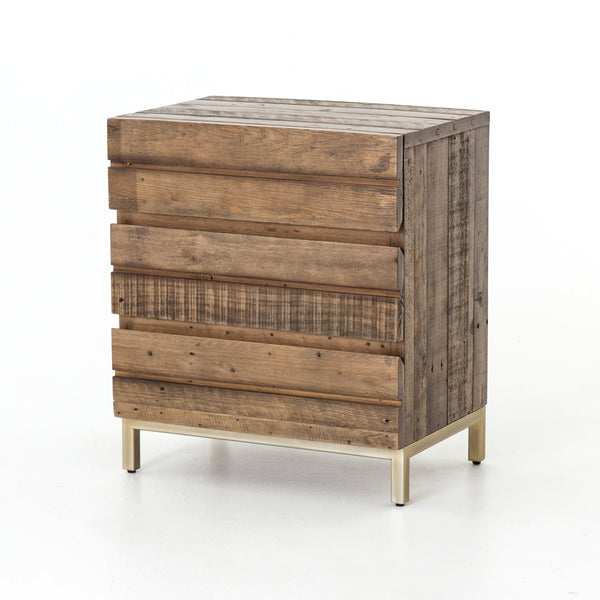 Timbu Reclaimed Nightstand with Brass Base