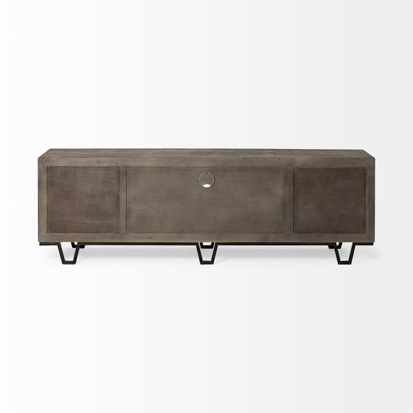 Warren Wood and Metal TV Stand Media Console with Storage - Rustic Edge