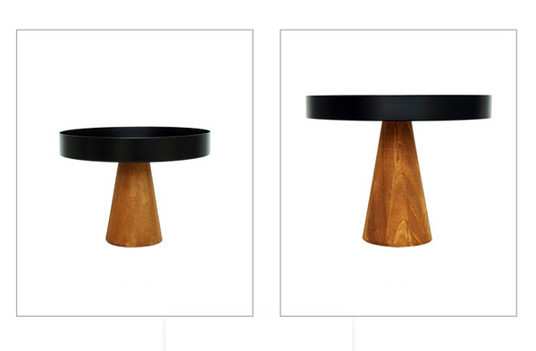 Wood black cake stand - Rustic Edge
