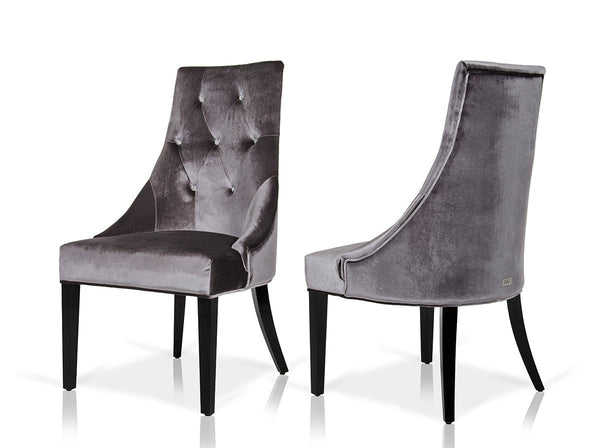 Pearson Velour Dining Chairs - Grey Set of 2