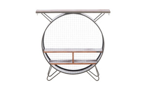 Kalalou Round Metal Console Cubby Bar Cabinet CQ6835