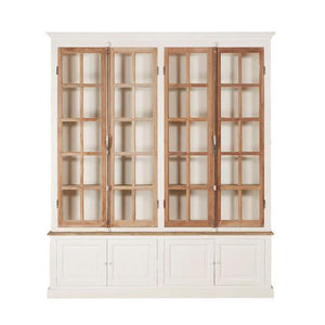 Lisabet 4 Door Antique White French Country Baking Cabinet - Rustic Edge