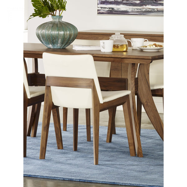 Econ Modern White Dining Chair with Wooden Legs