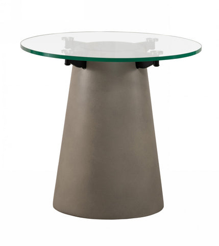 Sumoda Contemporary Glass and Concrete Side Table - Rustic Edge