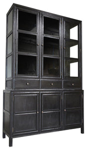 Palmer Colonial Hutch, Hand Rubbed Black -Rustic Edge