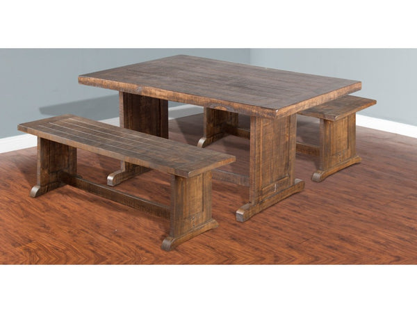 Farmhouse Style 75" Breakfast Nook with Storage Bench - Rustic Edge