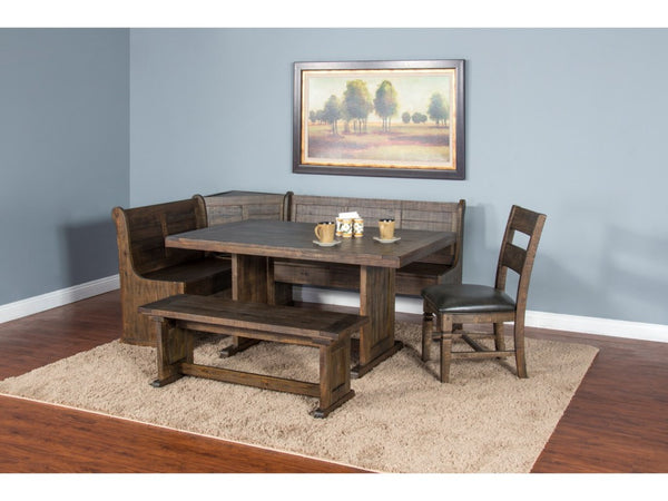Farmhouse Style 75" Breakfast Nook with Storage Bench - Rustic Edge