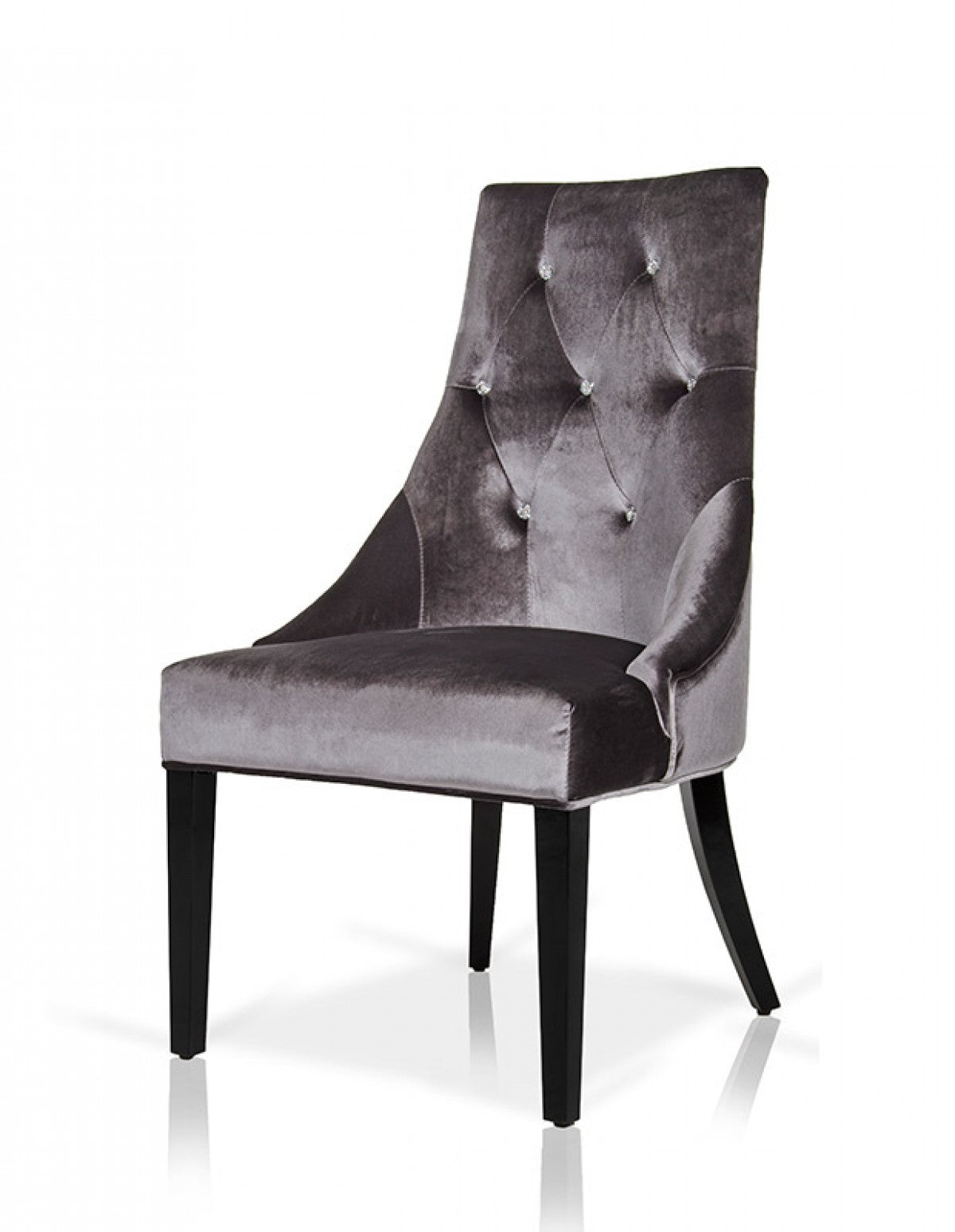 Pearson Velour Dining Chairs - Grey Set of 2