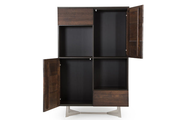 Modrest Wharton Modern Dark Aged Oak Tall Buffet/Liquor Cabinet by VIG Furniture