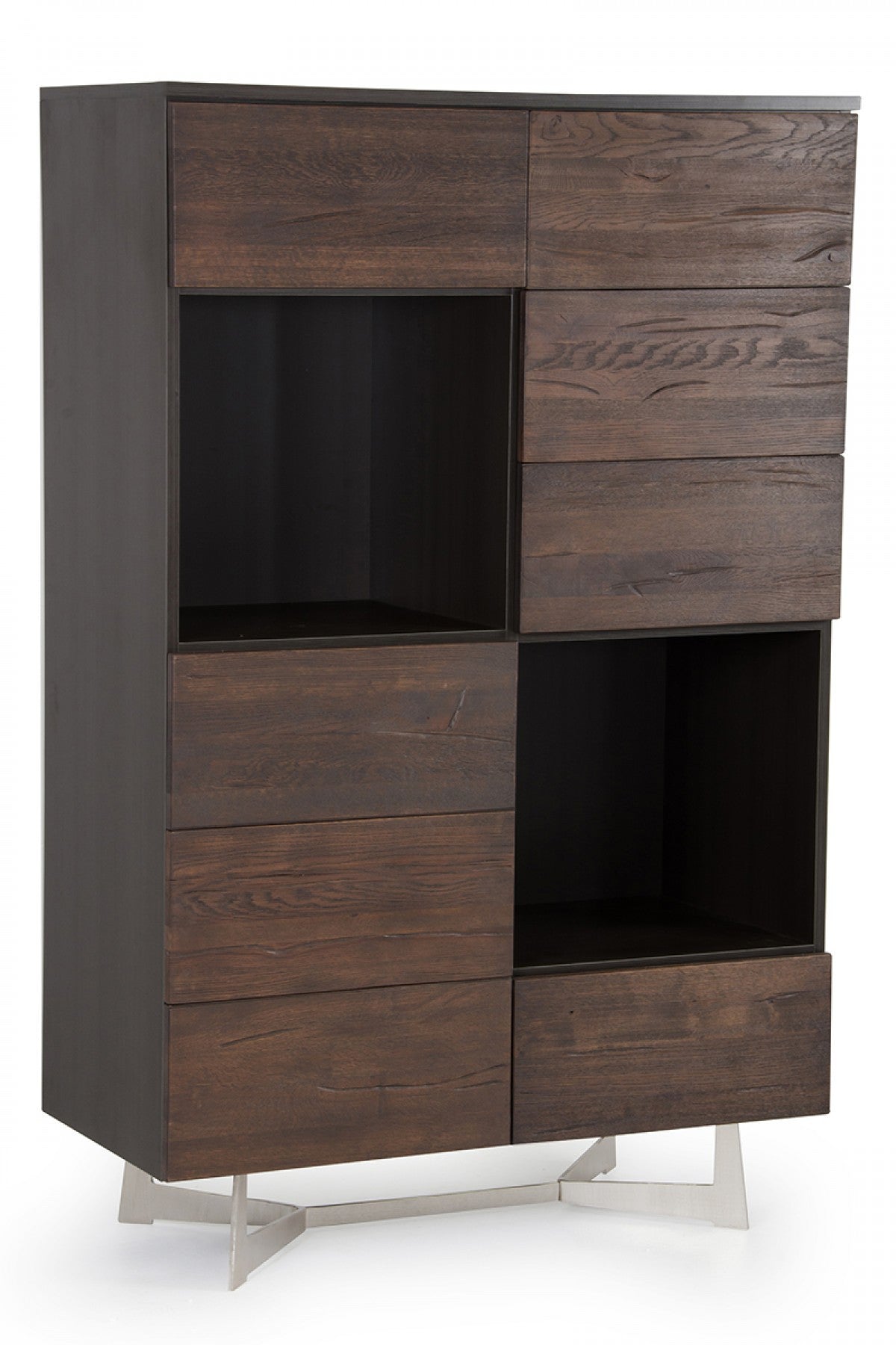 Modrest Wharton Modern Dark Aged Oak Tall Buffet/Liquor Cabinet by VIG Furniture