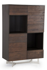 Modrest Wharton Modern Dark Aged Oak Tall Buffet/Liquor Cabinet by VIG Furniture