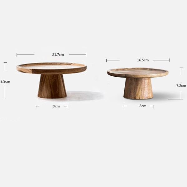 Eco Natural Wooden Pedestal Cake Plate