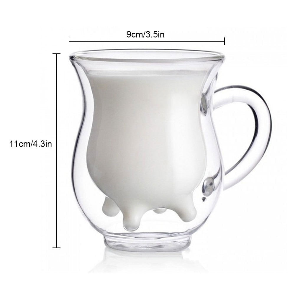 Double Layer Heat-resistant Glass Cow Udder Cups
