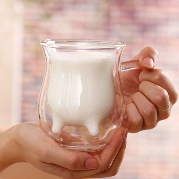 Double Layer Heat-resistant Glass Cow Udder Cups