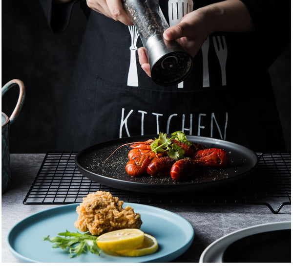 Modern Ceramic Dinner Plates Round with Lip