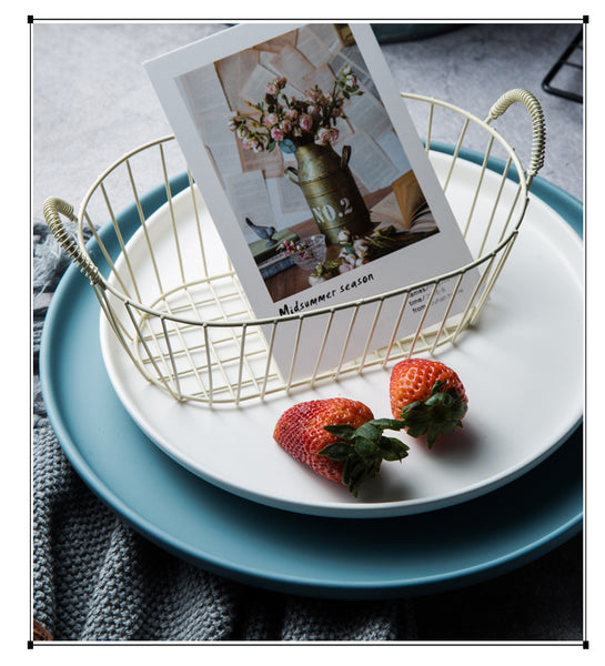 Modern Ceramic Dinner Plates Round with Lip