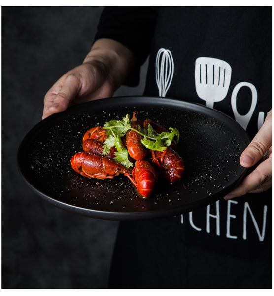 Modern Ceramic Dinner Plates Round with Lip