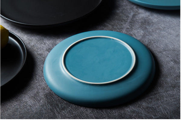 Modern Ceramic Dinner Plates Round with Lip