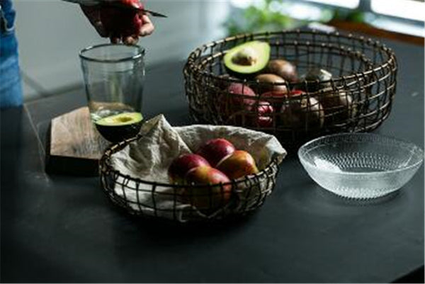 Vintage Style Metal Wrought Iron Storage Basket
