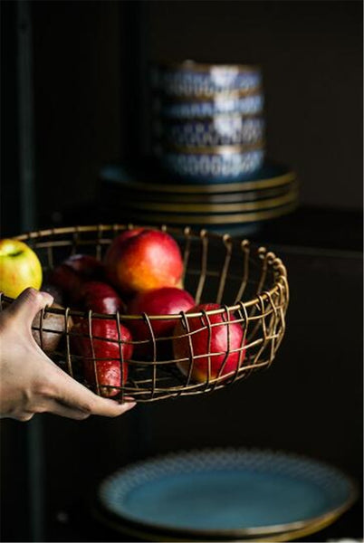 Vintage Style Metal Wrought Iron Storage Basket