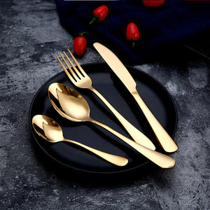 Yefilk Gold/Black/Multi-color Cutlery 4pc Sets