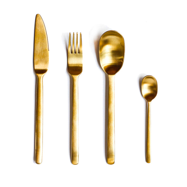 Albany Sleek Modern 4pc 18/10 Stainless Silverware - Black/Gold/Rose Gold/Silver